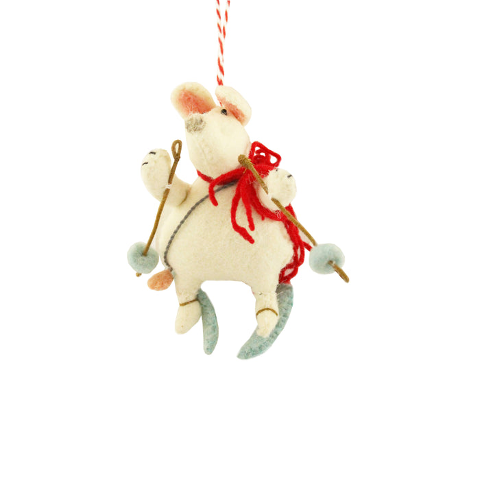 Rabbit with Skis Ornament