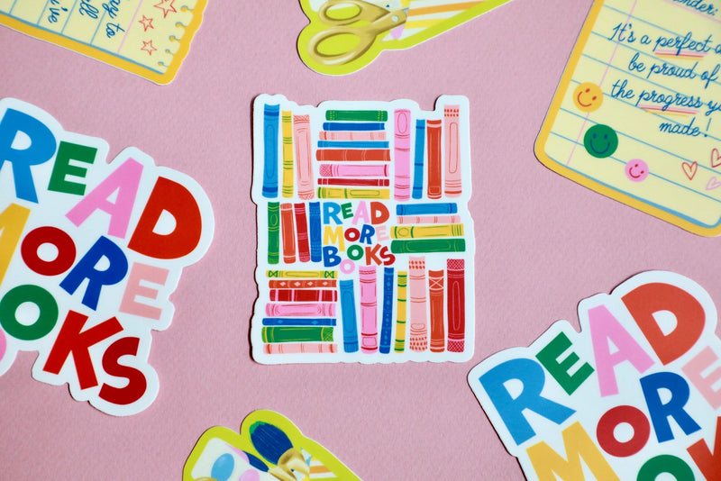 Read More Books Small Font Vinyl Sticker - Needle and Grain