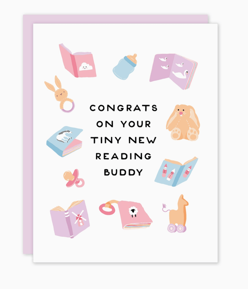Reading Buddy Baby Card - Needle and Grain