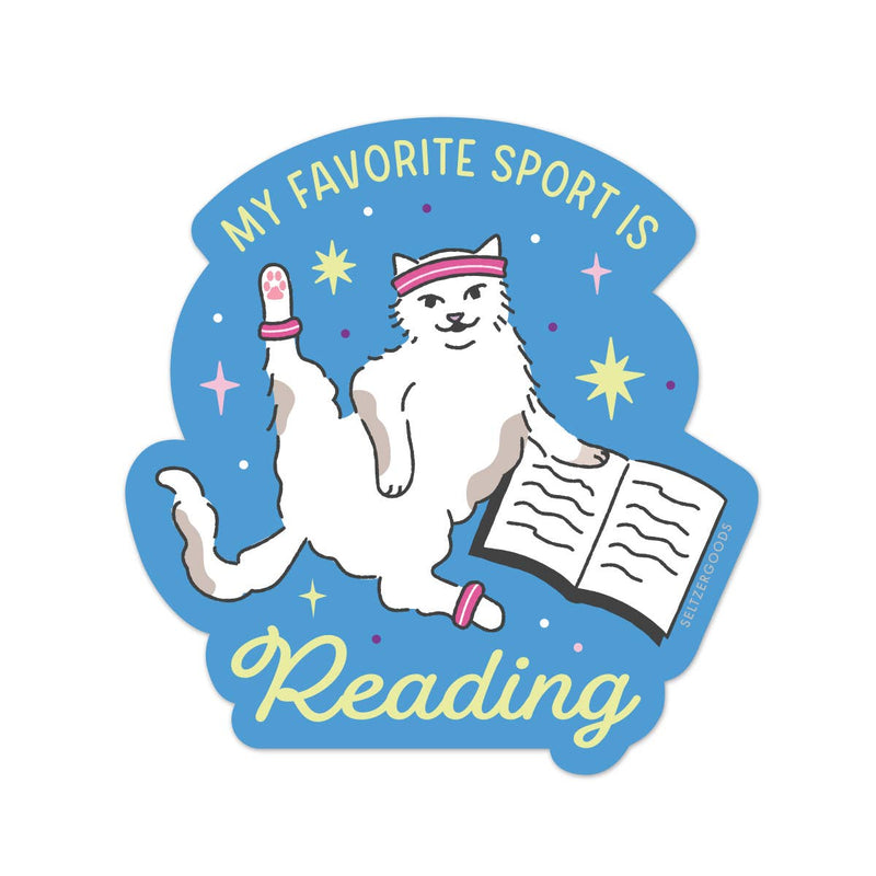 Reading Sport Cat Sticker - Needle and Grain