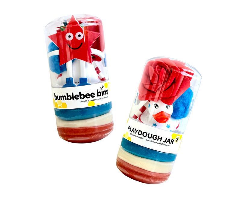 Red, White, Blue Bumblebee Bin - Needle and Grain