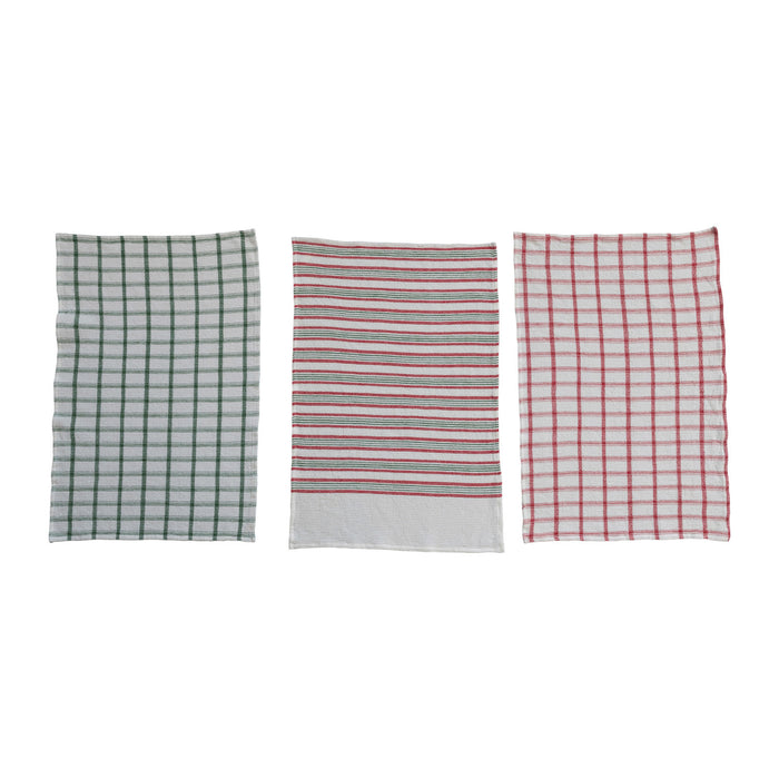 Waffle Weave Geometric Tea Towel
