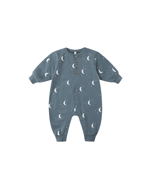 Relaxed Fleece Jumpsuit in Silver Moons - Needle and Grain
