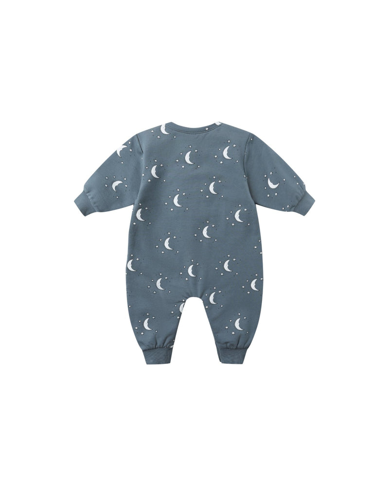 Relaxed Fleece Jumpsuit in Silver Moons - Needle and Grain