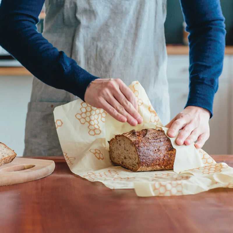 Reusable Beeswax Bread Wrap - Honeycomb - Needle and Grain