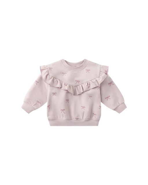 Ruffle Fleece Sweatshirt in Bows - Needle and Grain