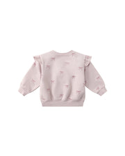 Ruffle Fleece Sweatshirt in Bows - Needle and Grain