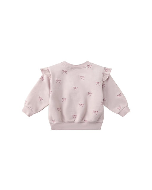Ruffle Fleece Sweatshirt in Bows - Needle and Grain