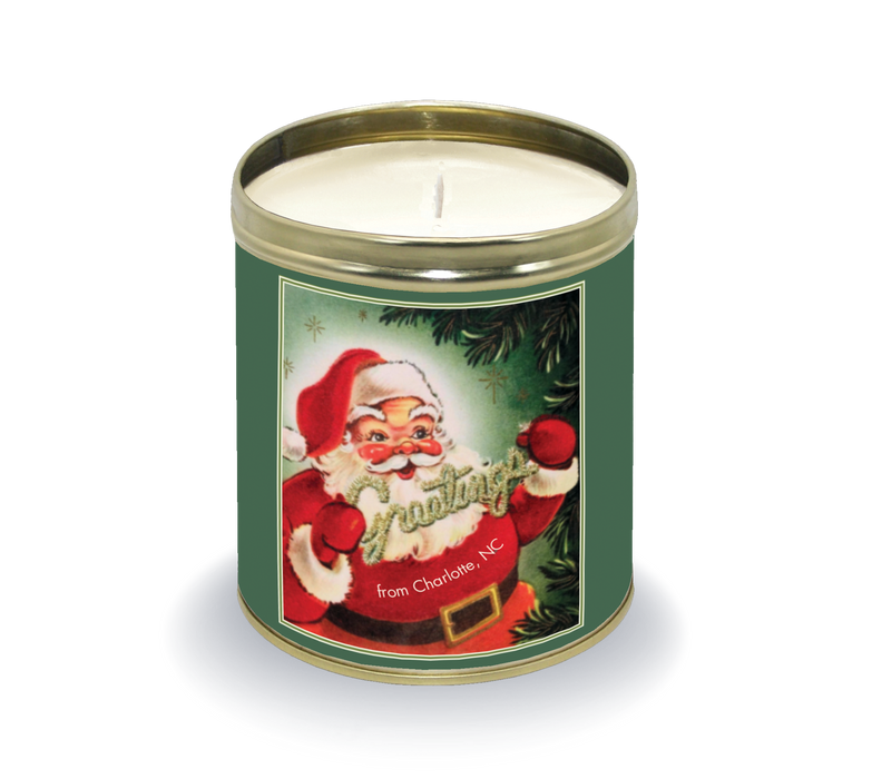 Santa's Greetings Candle