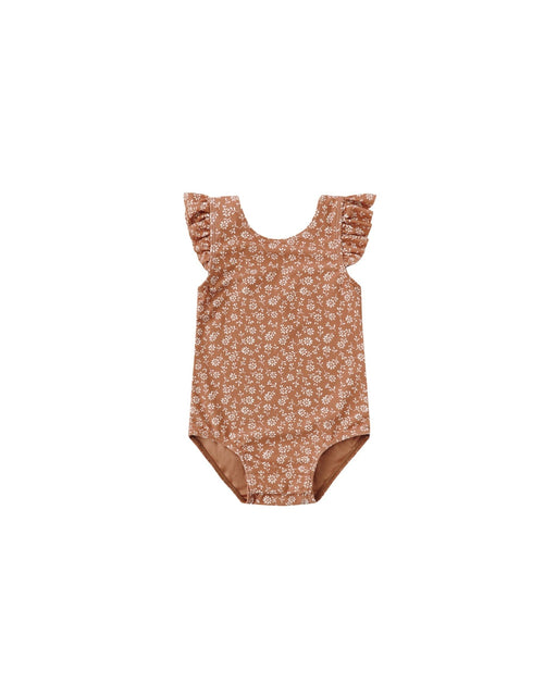 Scoop Back One - Piece Swimsuit in Poppy Floral - Needle and Grain