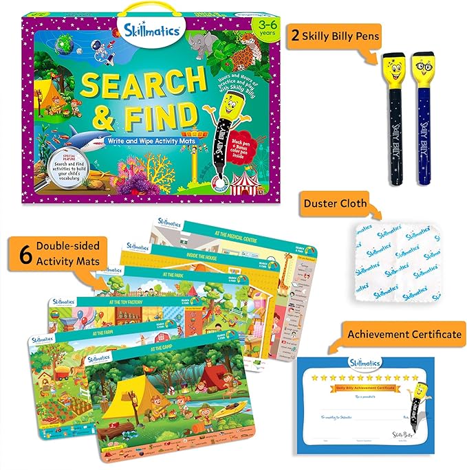 Search & Find Wipe and Write Activity Mats - Needle and Grain