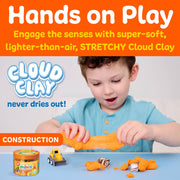 Sensory Mini Play Kit Jar with Cloud Clay: Construction Them - Needle and Grain