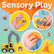 Sensory Mini Play Kit Jar with Cloud Clay: Construction Them - Needle and Grain
