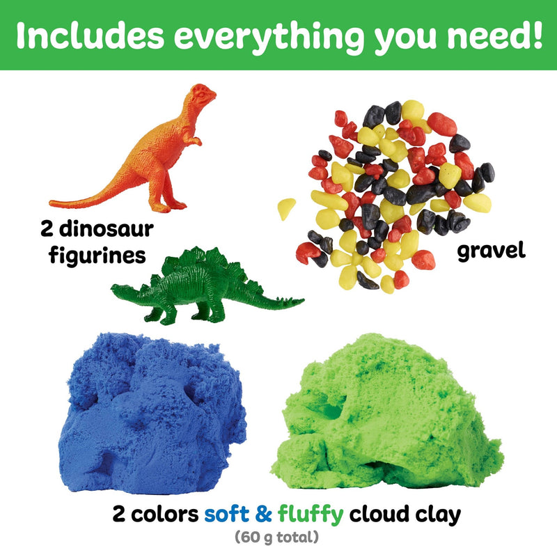 Sensory Mini Play Kit Jar with Cloud Clay: Dinosaur Theme - Needle and Grain