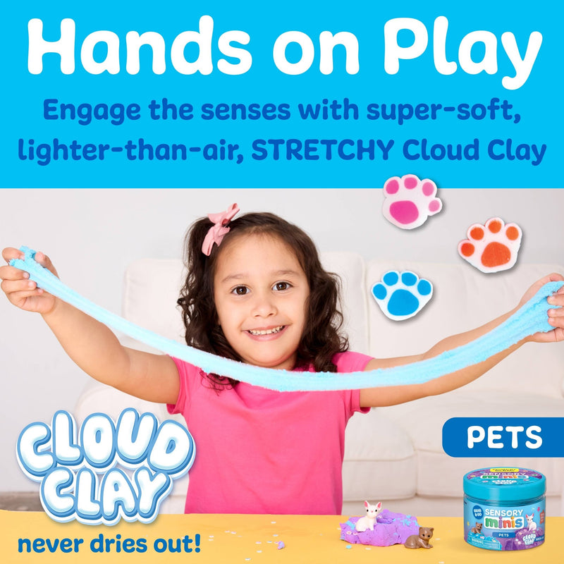 Sensory Mini Play Kit Jar with Cloud Clay: Pets Theme - Needle and Grain