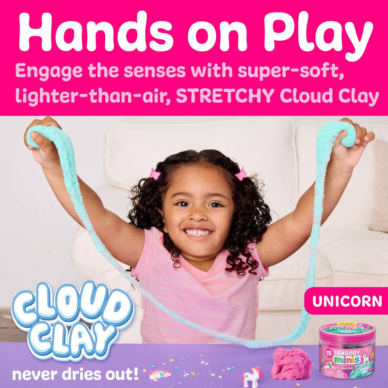 Sensory Mini Play Kit Jar with Cloud Clay: Unicorn Theme - Needle and Grain