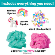 Sensory Mini Play Kit Jar with Cloud Clay: Unicorn Theme - Needle and Grain