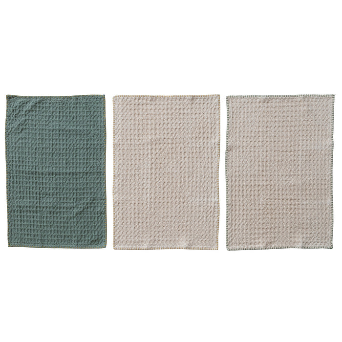 Waffle Weave Tea Towel Set of 3
