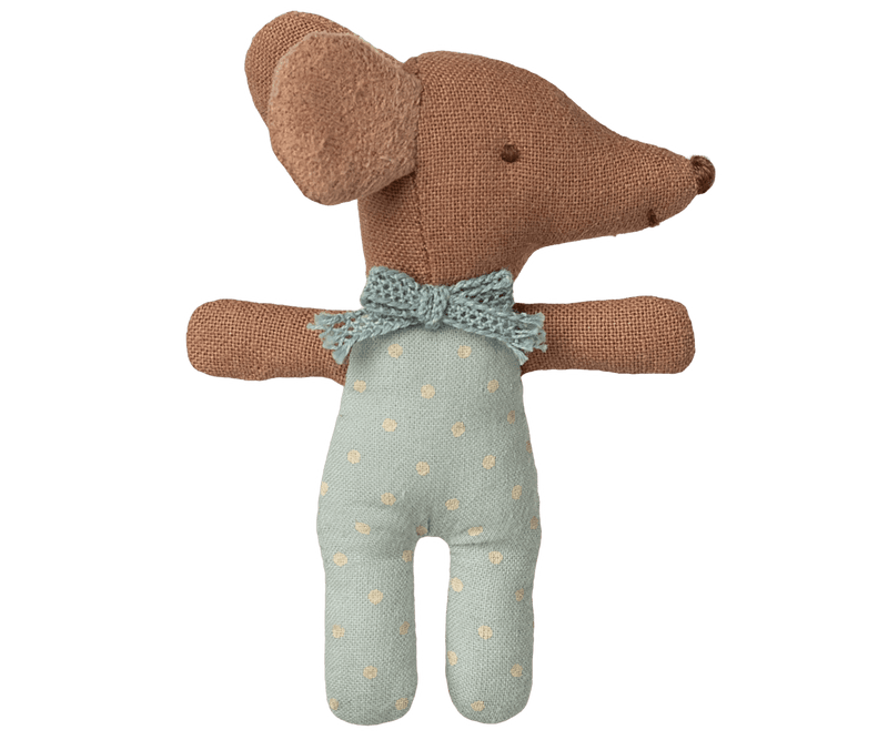 Sleepy Wakey Baby Mouse in Matchbox in Blue - Needle and Grain