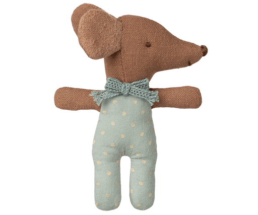 Sleepy Wakey Baby Mouse in Matchbox in Blue - Needle and Grain