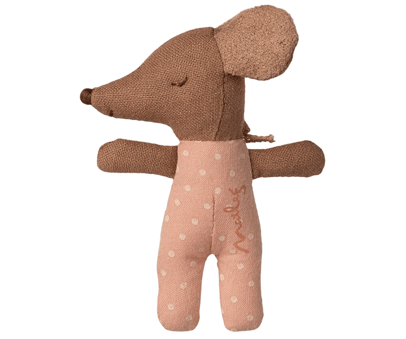 Sleepy Wakey Baby Mouse in Matchbox in Rose - Needle and Grain