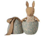 Small Easter Egg with Micro Rabbit - Dusty Blue - Needle and Grain