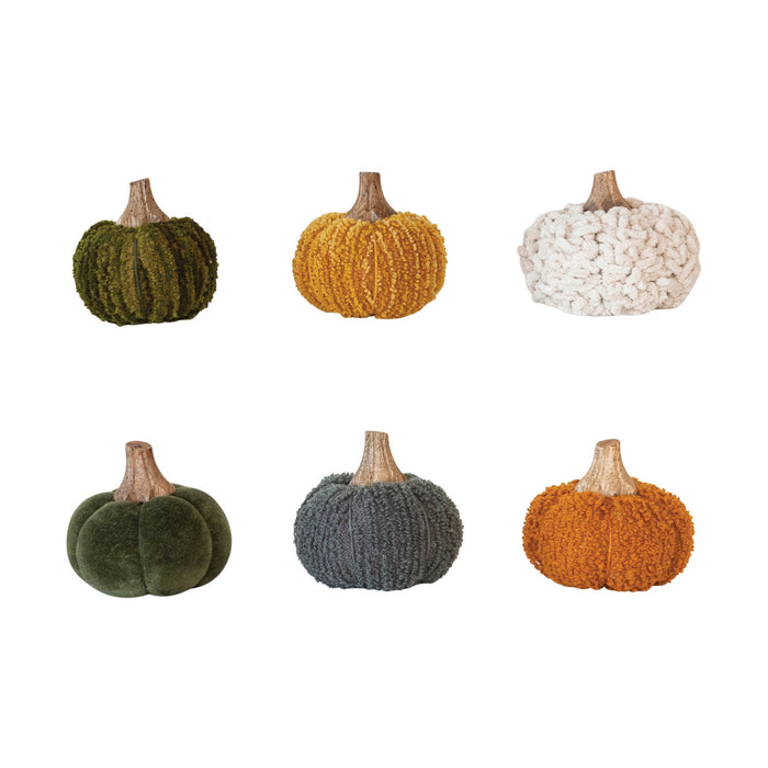 Small Cotton Blend Bouclé | Velvet Pumpkin w/ Wood Stem