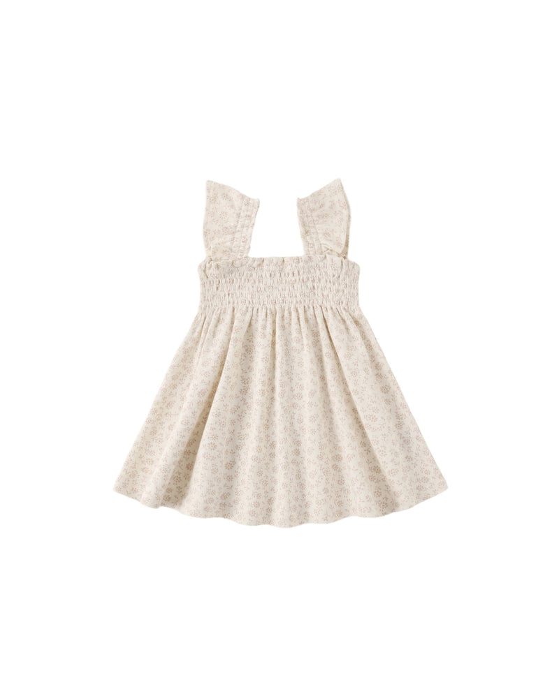 Smocked Jersey Dress in Ditsy - Needle and Grain