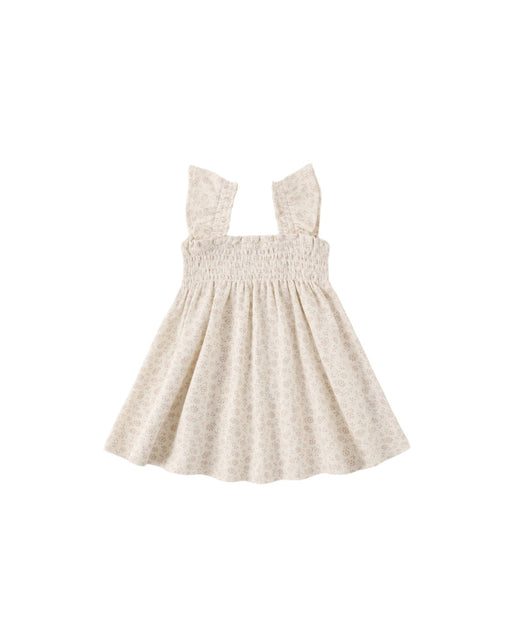 Smocked Jersey Dress in Ditsy - Needle and Grain