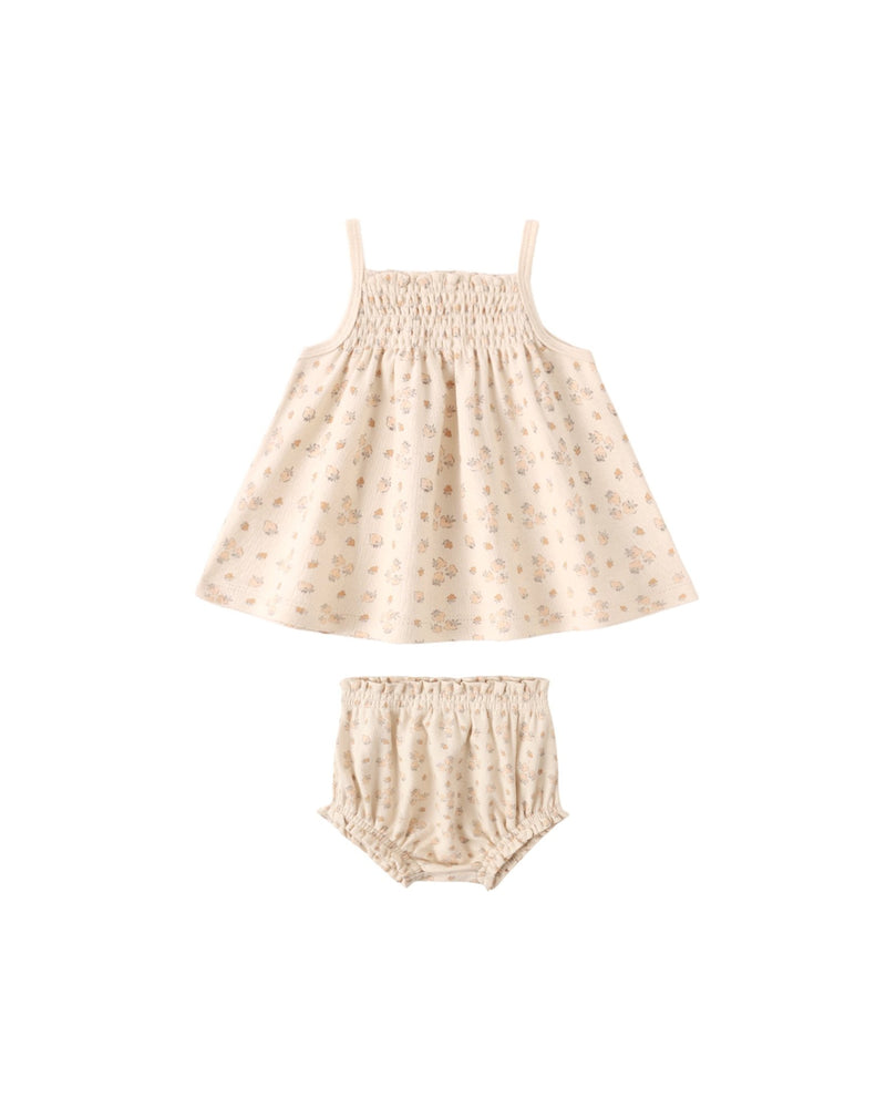 Smocked Tank + Bloomer Set in Strawberries - Needle and Grain