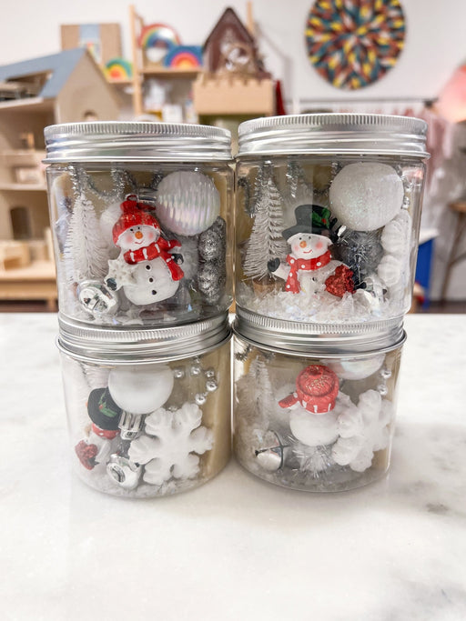 Snowman Sensory Playdough Jar - Needle and Grain