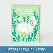 Spring Chicken Birthday Card - Needle and Grain