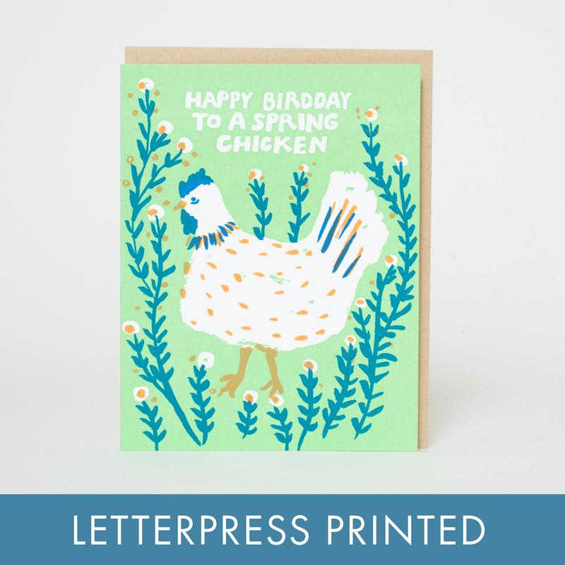 Spring Chicken Birthday Card - Needle and Grain