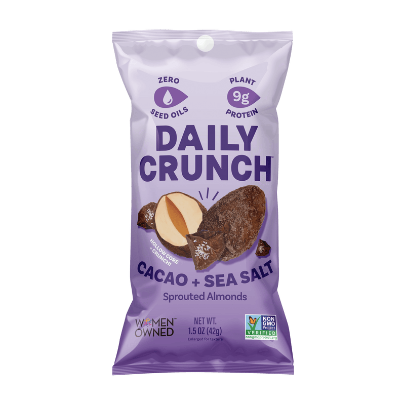 Sprouted Almond Cacao and Sea Salt Almond Snacks - Needle and Grain