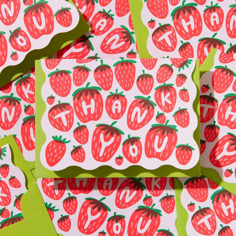Strawberry Thank You Card, Set of 10 - Needle and Grain