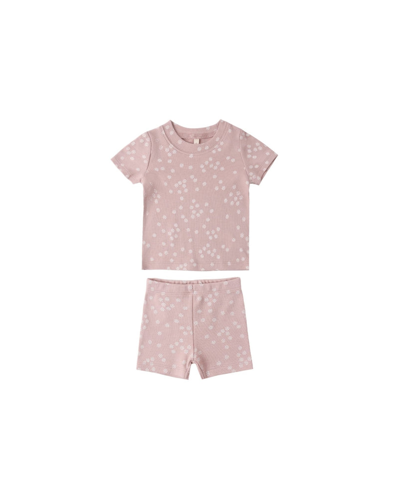 Summer Pajama Set in Mauve Ditsy - Needle and Grain