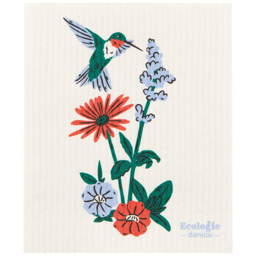 Swedish Dishcloth - Hummingbird Floral - Needle and Grain