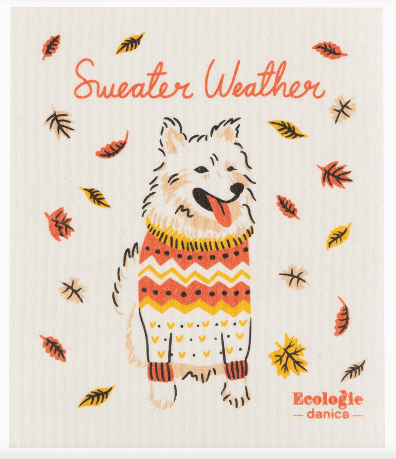 Swedish Dishcloth - Sweater Weather Dog - Needle and Grain