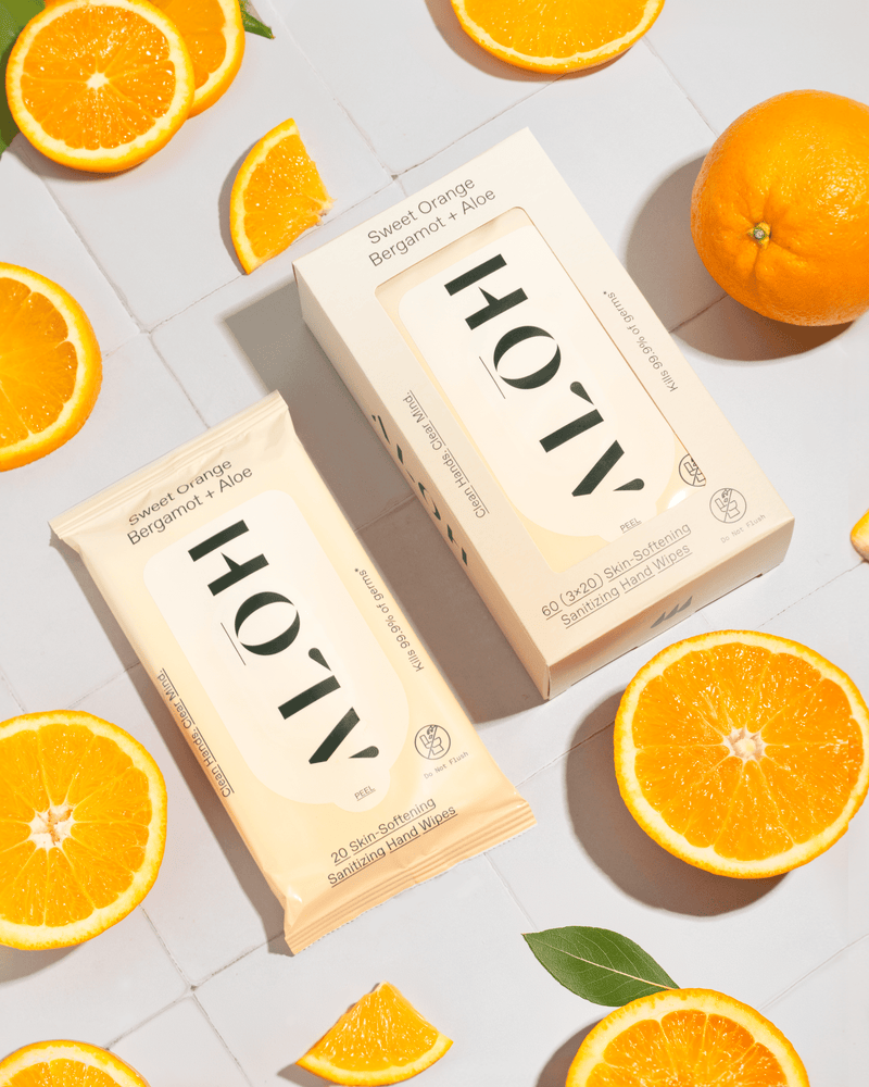 Sweet Orange Bergamot + Aloe Sanitizing Hand Wipes 3 - Pack - Needle and Grain