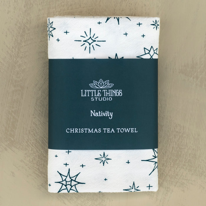 Nativity Christmas Hymn Tea Towel