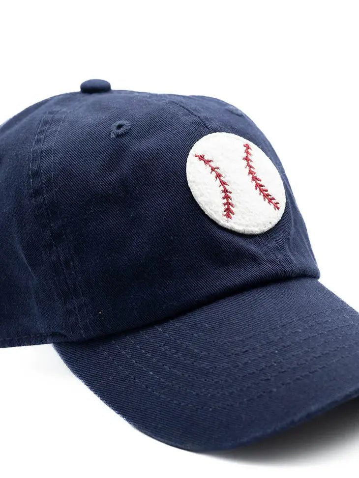 Terry Cloth Baseball Kids Navy Cap - Needle and Grain