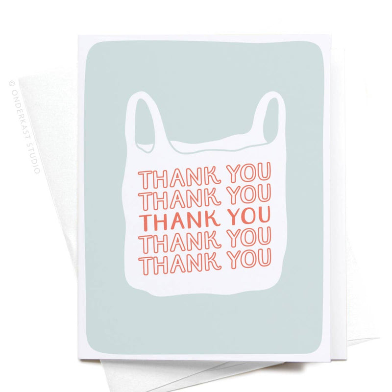 Thank You Plastic Bag Card - Needle and Grain