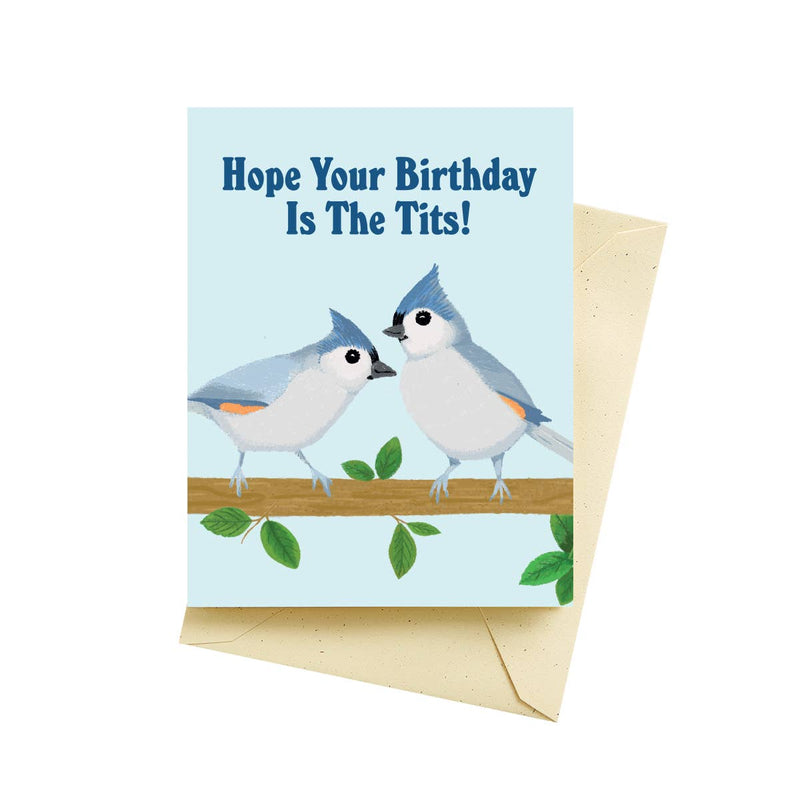 Titmouse Birthday Card - Needle and Grain