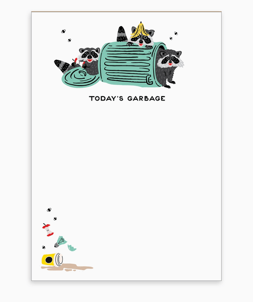 "Today's Garbage" Raccoon Notepad - Needle and Grain