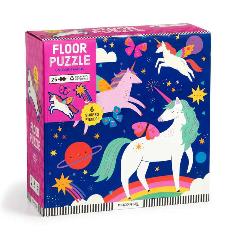 Unicorn Magic Floor Puzzle (25 Piece) with Shaped Pieces - Needle and Grain
