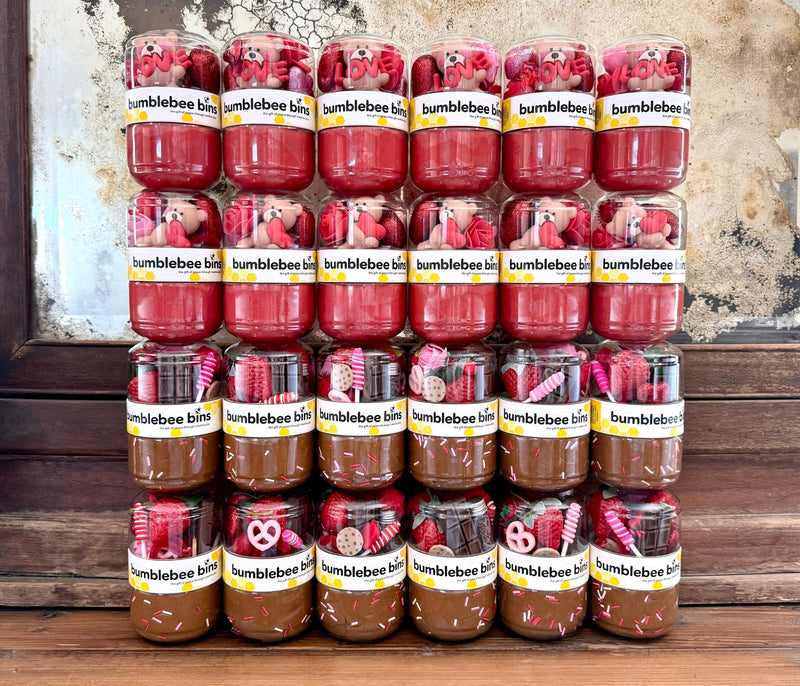 Valentine Bumblebee Bins - Needle and Grain