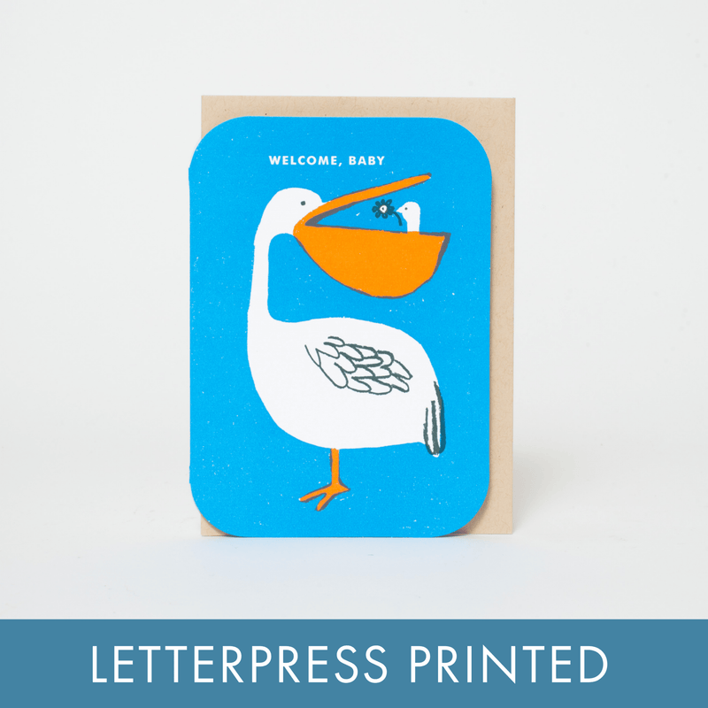 Welcome Baby Letterpress Greeting Card - Needle and Grain