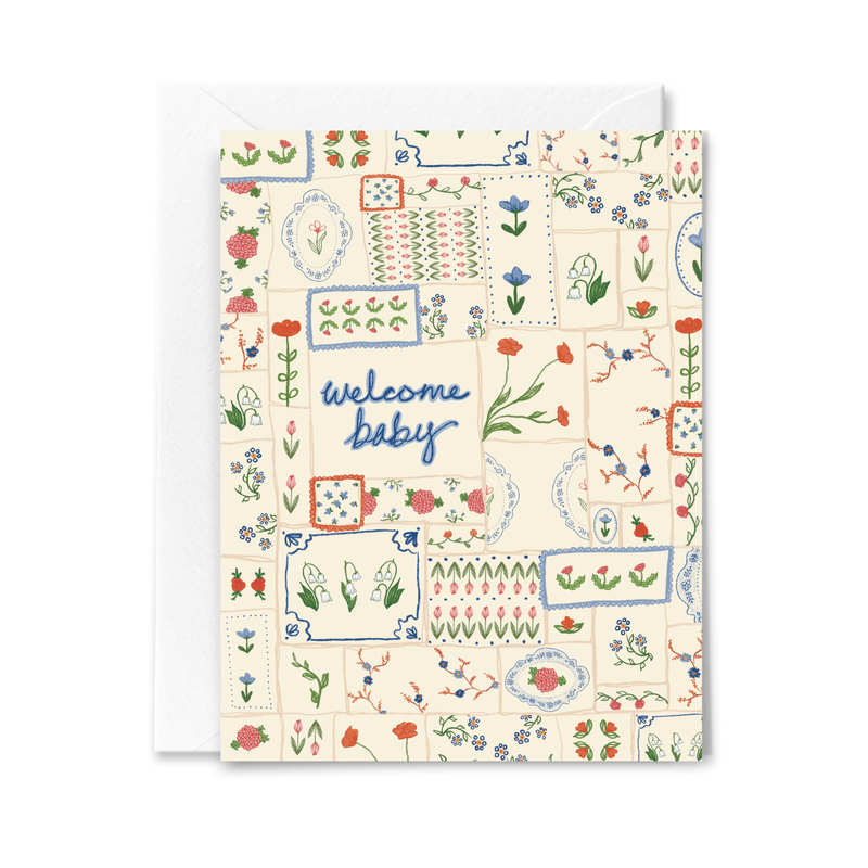 Welcome Baby Quilt Card - Needle and Grain