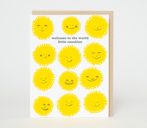 Welcome Little Sunshine Newborn Greeting Card - Needle and Grain