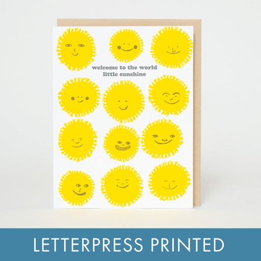 Welcome Little Sunshine Newborn Greeting Card - Needle and Grain